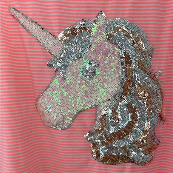 btween Pink Striped Tank Top with Sequin Unicorn - Picture 6 of 15